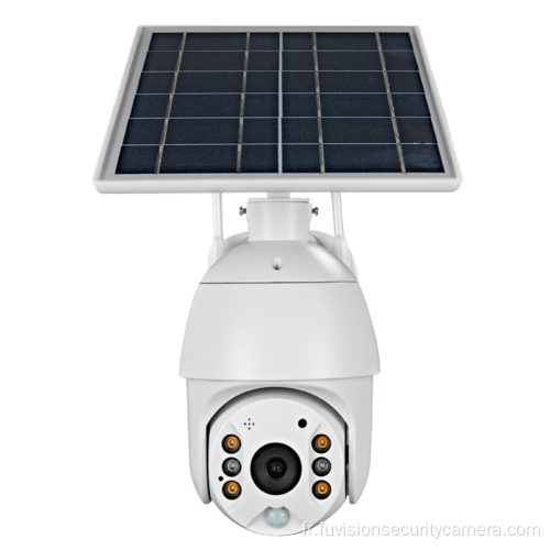 Caméra de sécurité PTZ 4G à énergie solaire polychrome